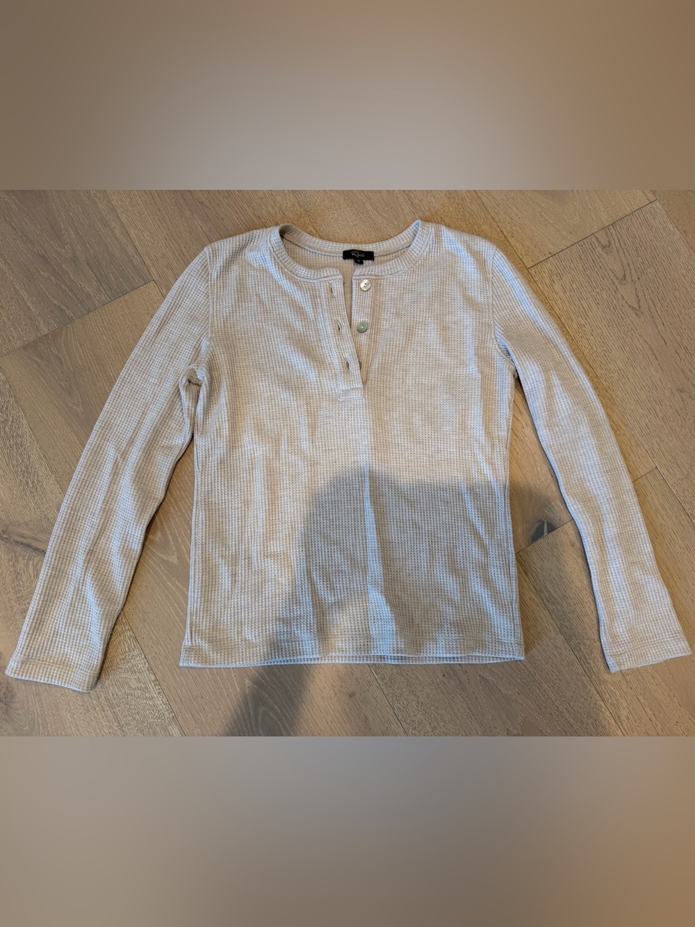 Rails Cream Waffle Henley Top